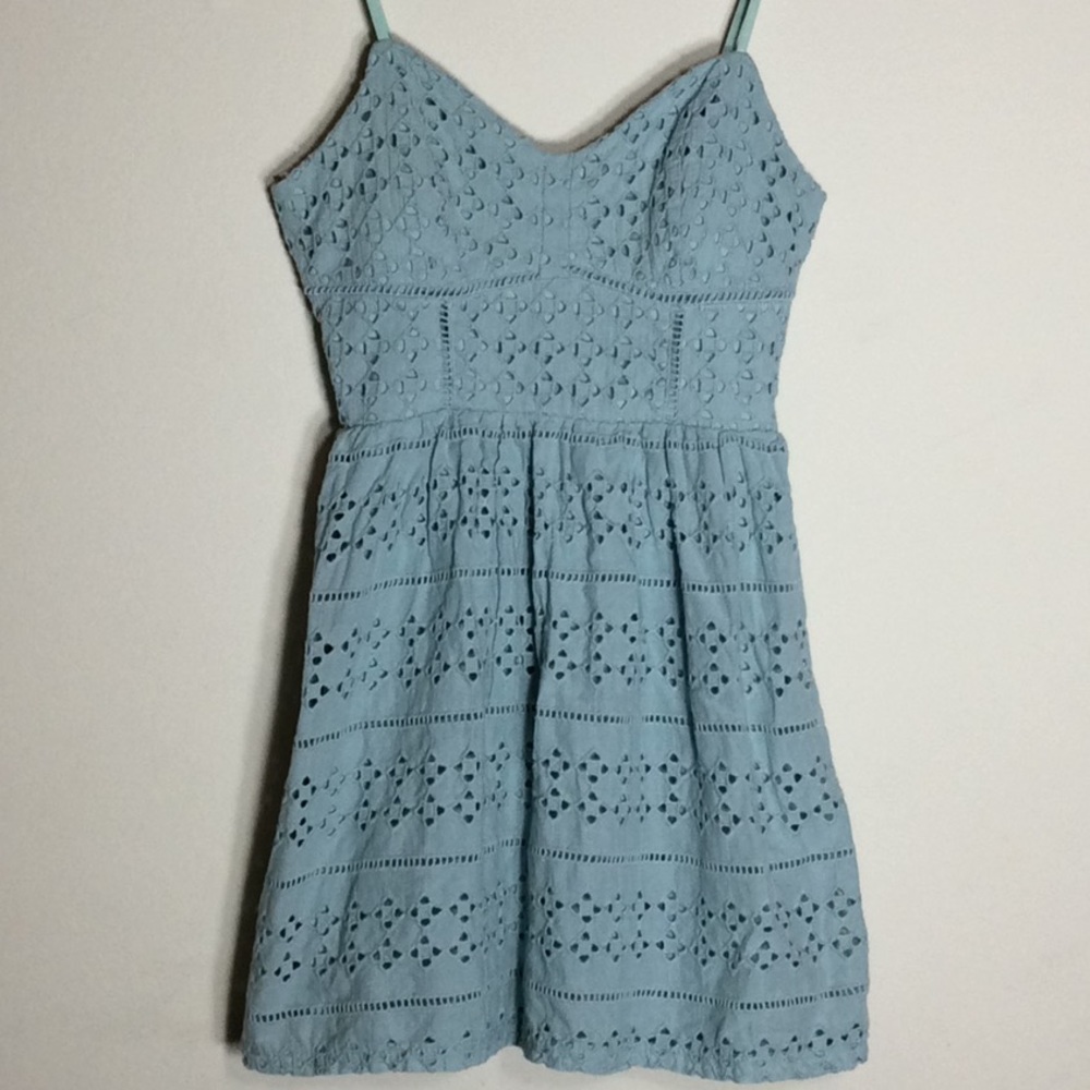 Society Girl Eyelet Sleeveless Mini Dress